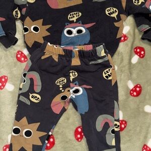 Zara Kids Graphic Print Set - Black and Blue